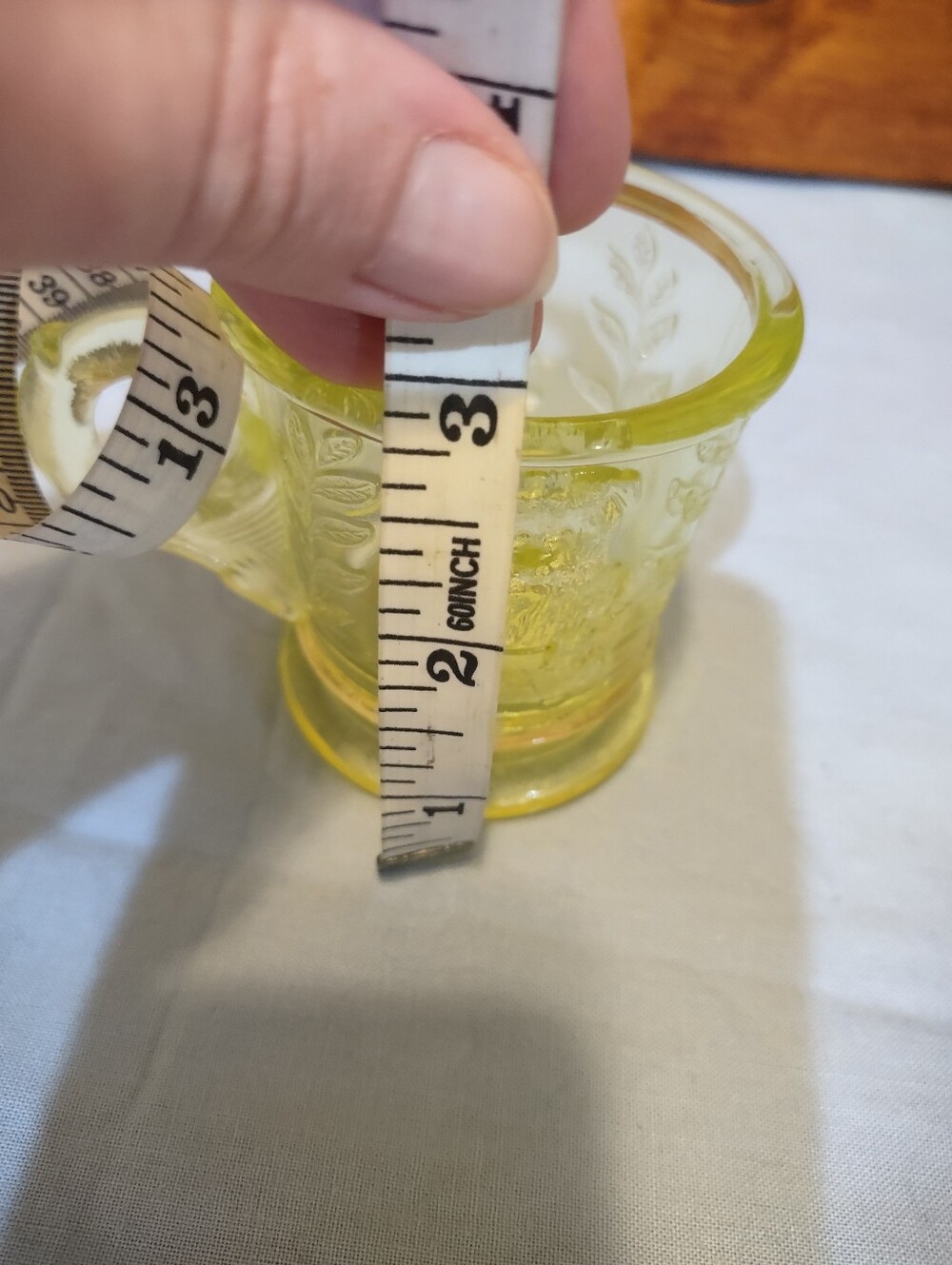 Vaseline Uranium Glass Kitten In A Basket Puppy In A Drum Mosser Glass Company - Picture 6 of 6